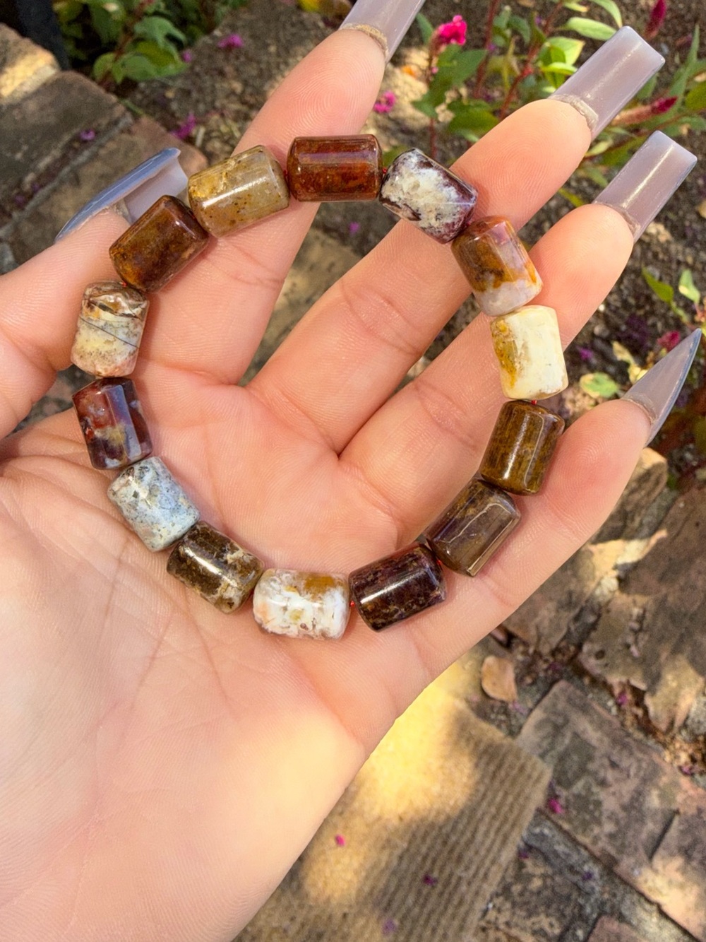 Pigeon blood agate Stone Beaded Bracelet